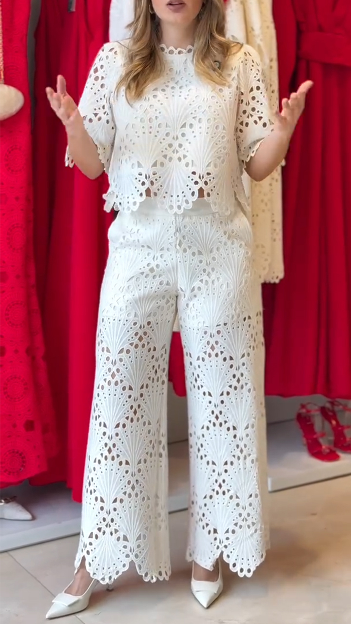 Women's Round Neck Hollow Quality Leisure Suit