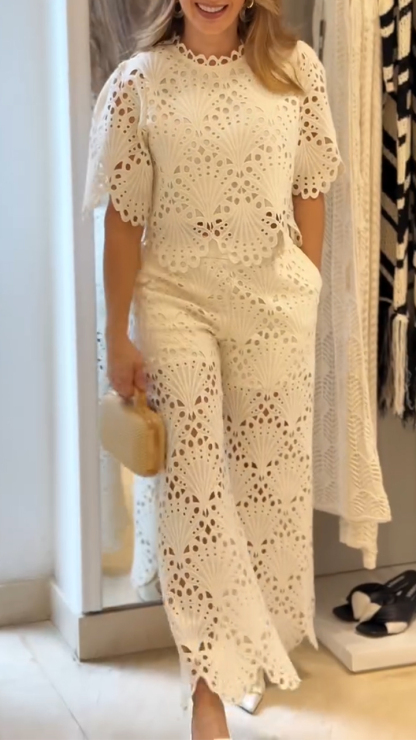 Women's Round Neck Hollow Quality Leisure Suit