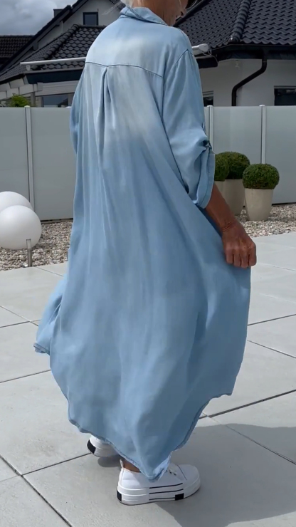 Women's Lapel Comfortable Thin Denim Casual Dress