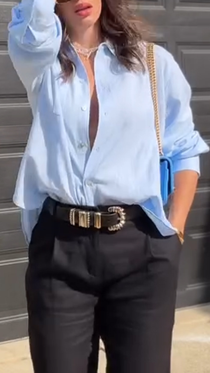 Ladies' Collar Solid Color Casual Commuting Shirt