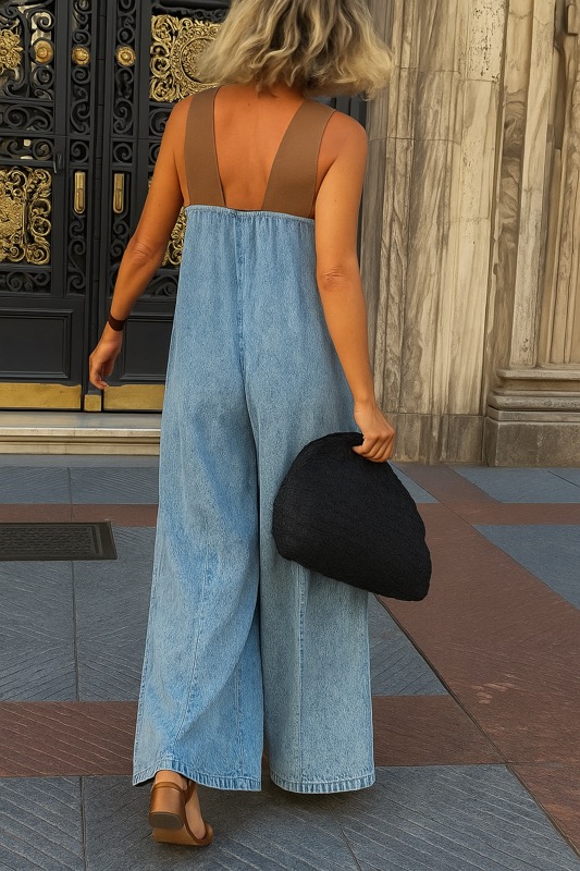 Ladies' Cross Tie Casual Loose Jumpsuit