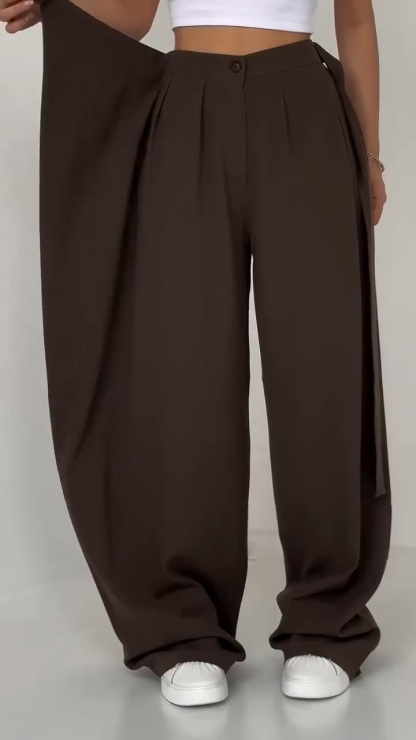 Ladies' Spliced Fake Two Casual Pants