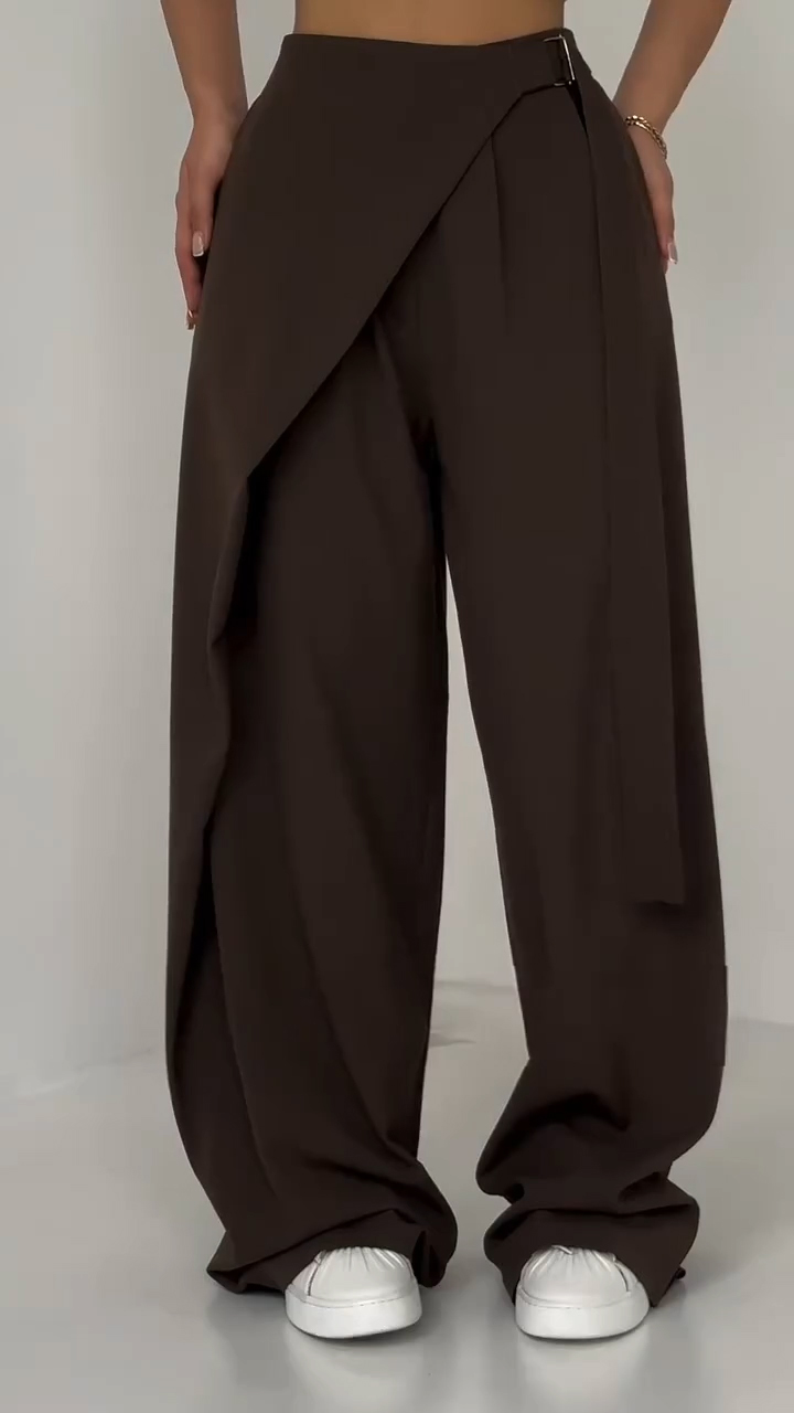 Ladies' Spliced Fake Two Casual Pants