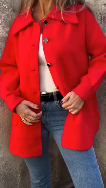 Ladies Lapel Breasted Casual Jacket