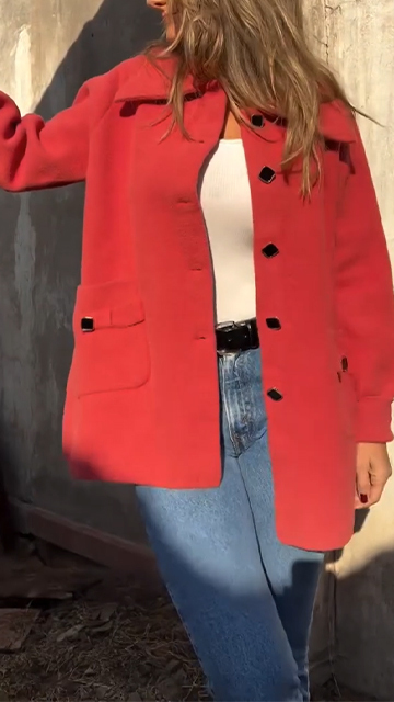 Ladies Lapel Breasted Casual Jacket