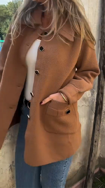 Ladies Lapel Breasted Casual Jacket