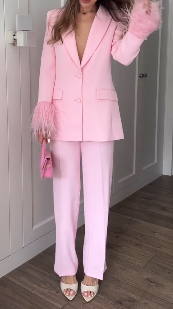 Ladies Collar and Cuff Tassel Design Solid Color Temperament Set