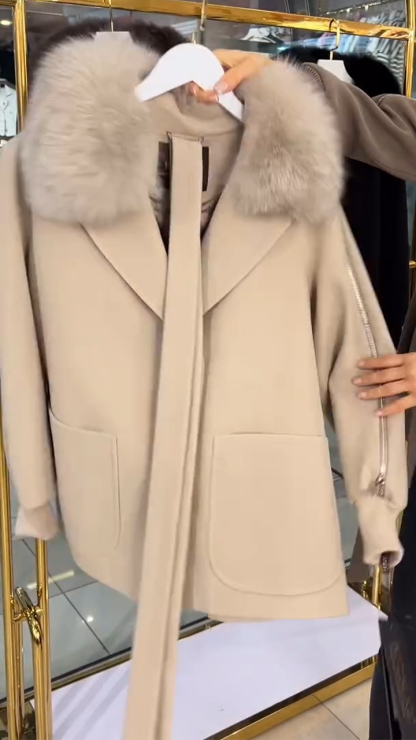 Women Hairy Leader Zipper Temperament Casual Coat