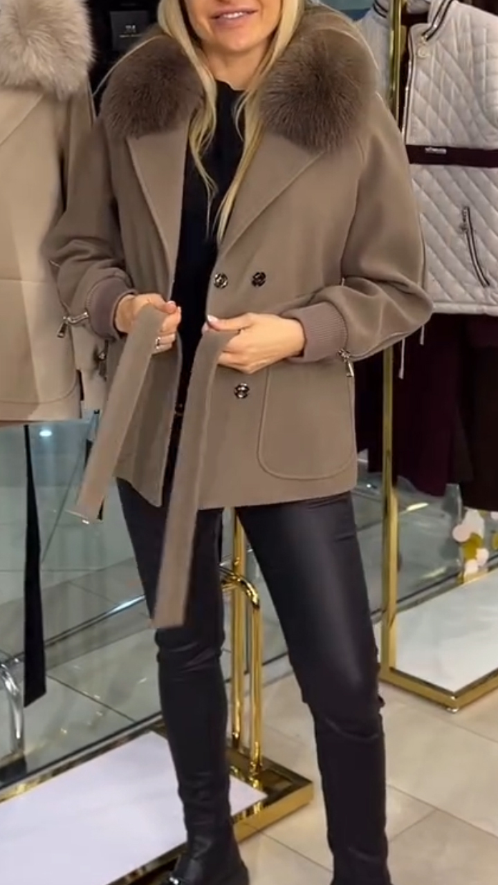 Women Hairy Leader Zipper Temperament Casual Coat