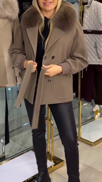 Women Hairy Leader Zipper Temperament Casual Coat