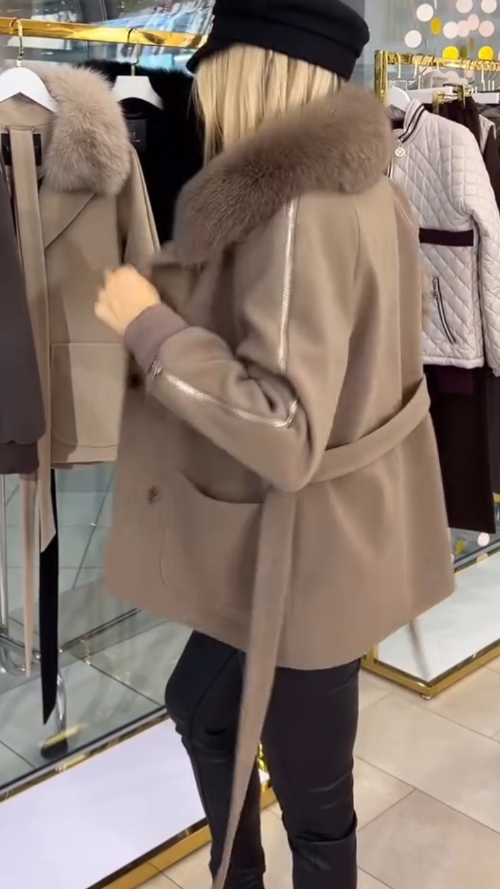 Women Hairy Leader Zipper Temperament Casual Coat