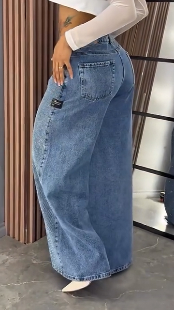 Women Spliced ​​and Hot Diamond Casual Jeans