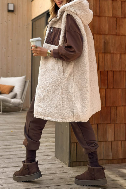 Women Plush Reversible Casual Long Vest