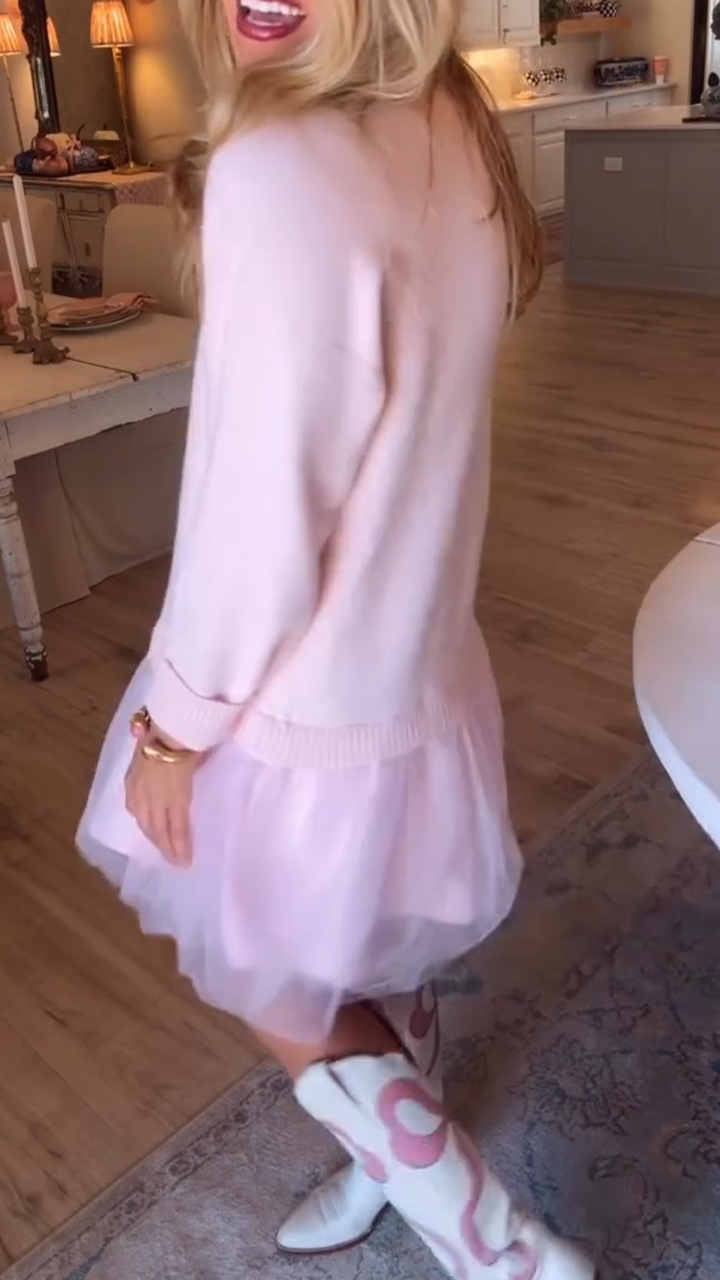 Women Round Neck Splicing Mesh Solid Color Casual Dress