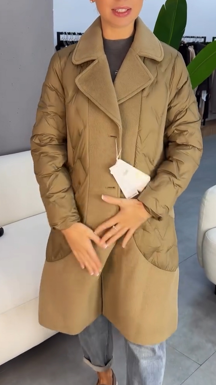 Women Lapel Stitching Solid Color Casual Cotton Jacket