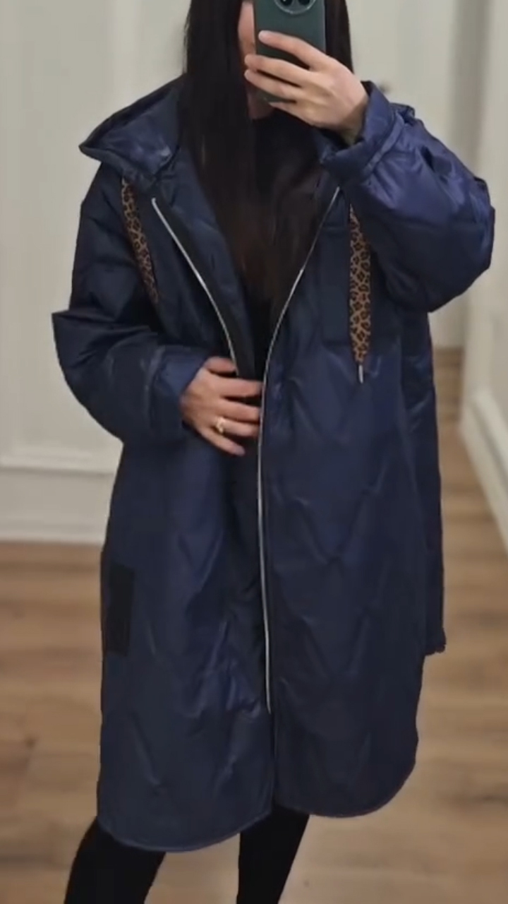 Women Hooded Drawstring Casual Jacket