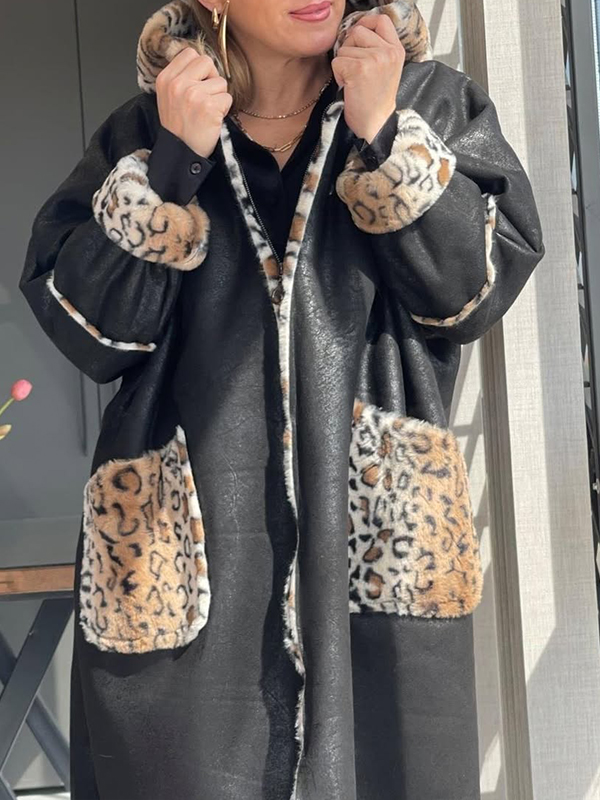 Women Round Neck Hooded Printed Reversible Casual Jacket