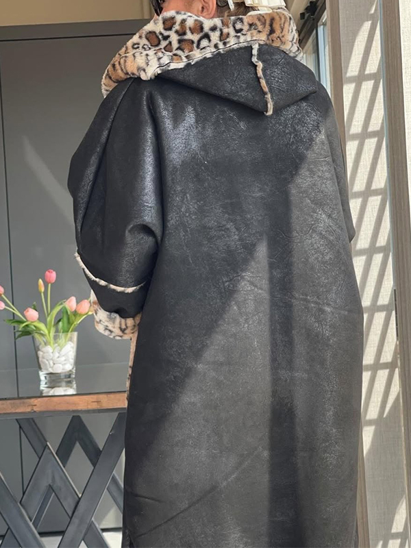 Women Round Neck Hooded Printed Reversible Casual Jacket