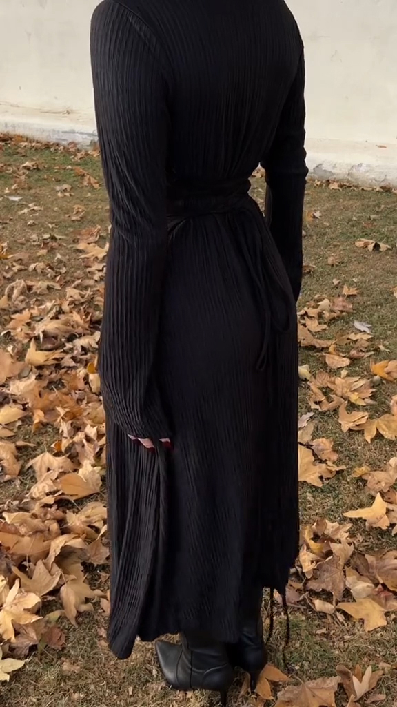 Women Low-neck Solid Color Elegant Casual Dress