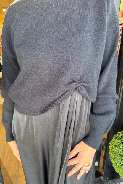 Women Inner Dress + Knitted Pleated Top Casual Suit