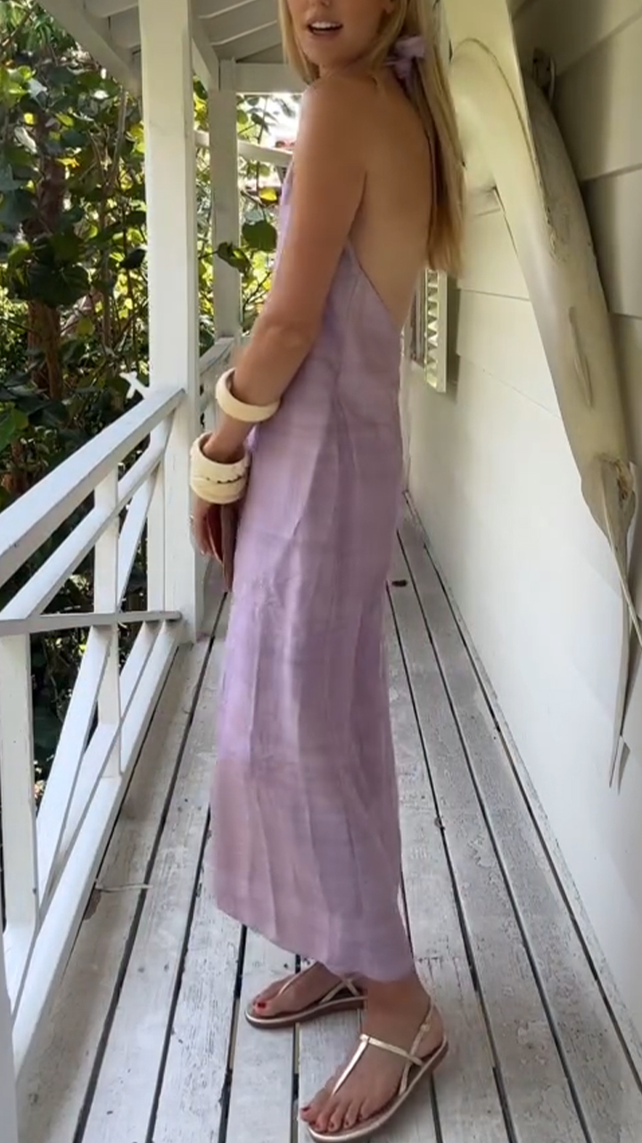 Women Neck Hanging Backless Casual Dress