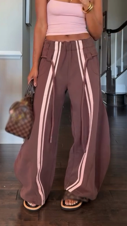 Womens Striped Casual Pants