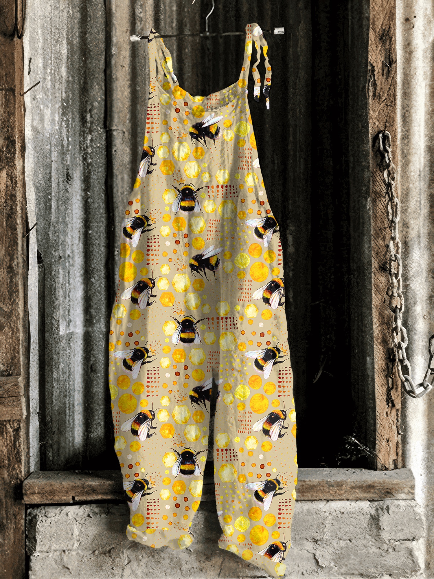 Cute Bumblebee Print Casual Jumpsuit
