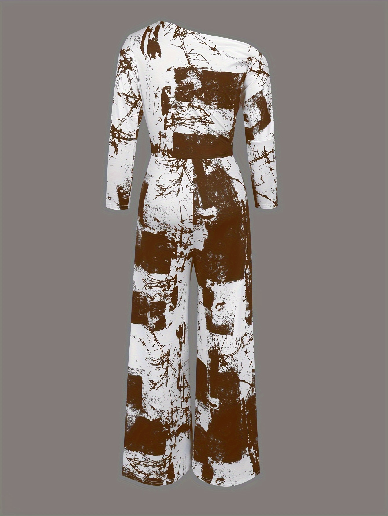 One Shoulder Jumpsuit, Elegant Split Jumpsuit For Spring, Women's Clothing