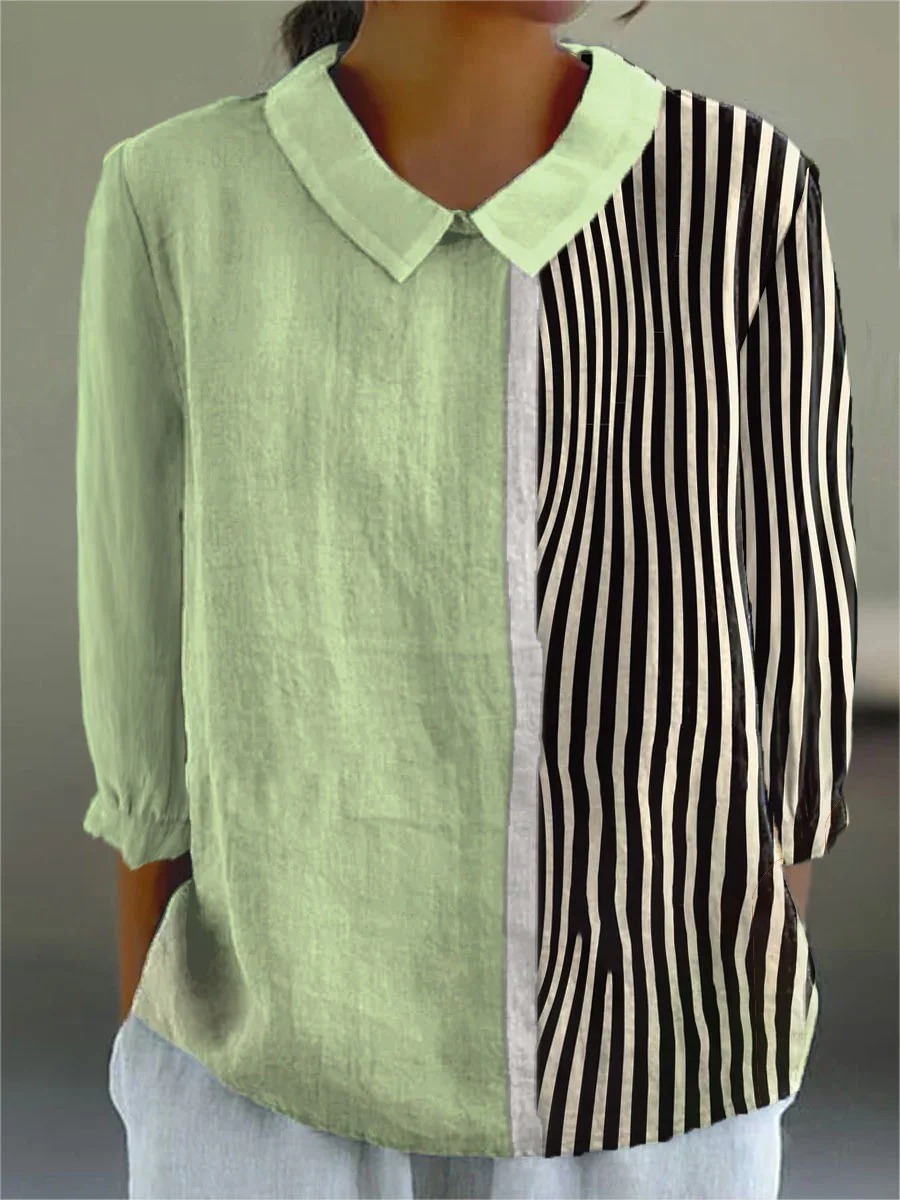 Women's Vintage Abstract Geometry Art Print Casual Cotton And Linen 3/