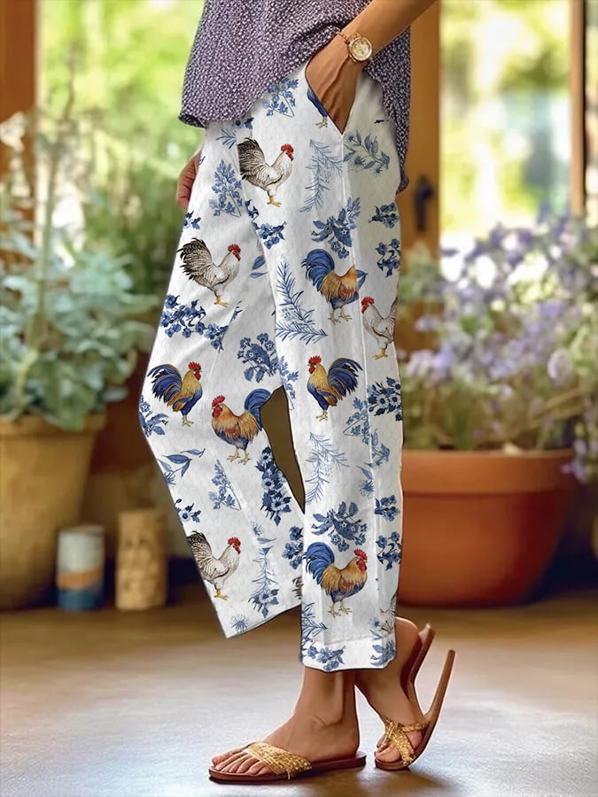 Women's Farm Animals and Floral Print Lounge Pants