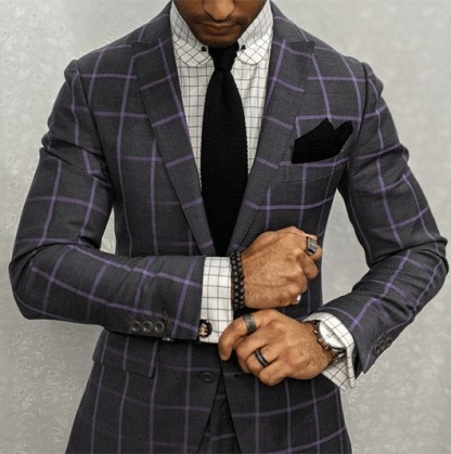 Men's Casual Windowpane Suit, Red & White Checkered Pattern Blazer, British Gentleman Grid Print Jacket, Lightweight Business Style