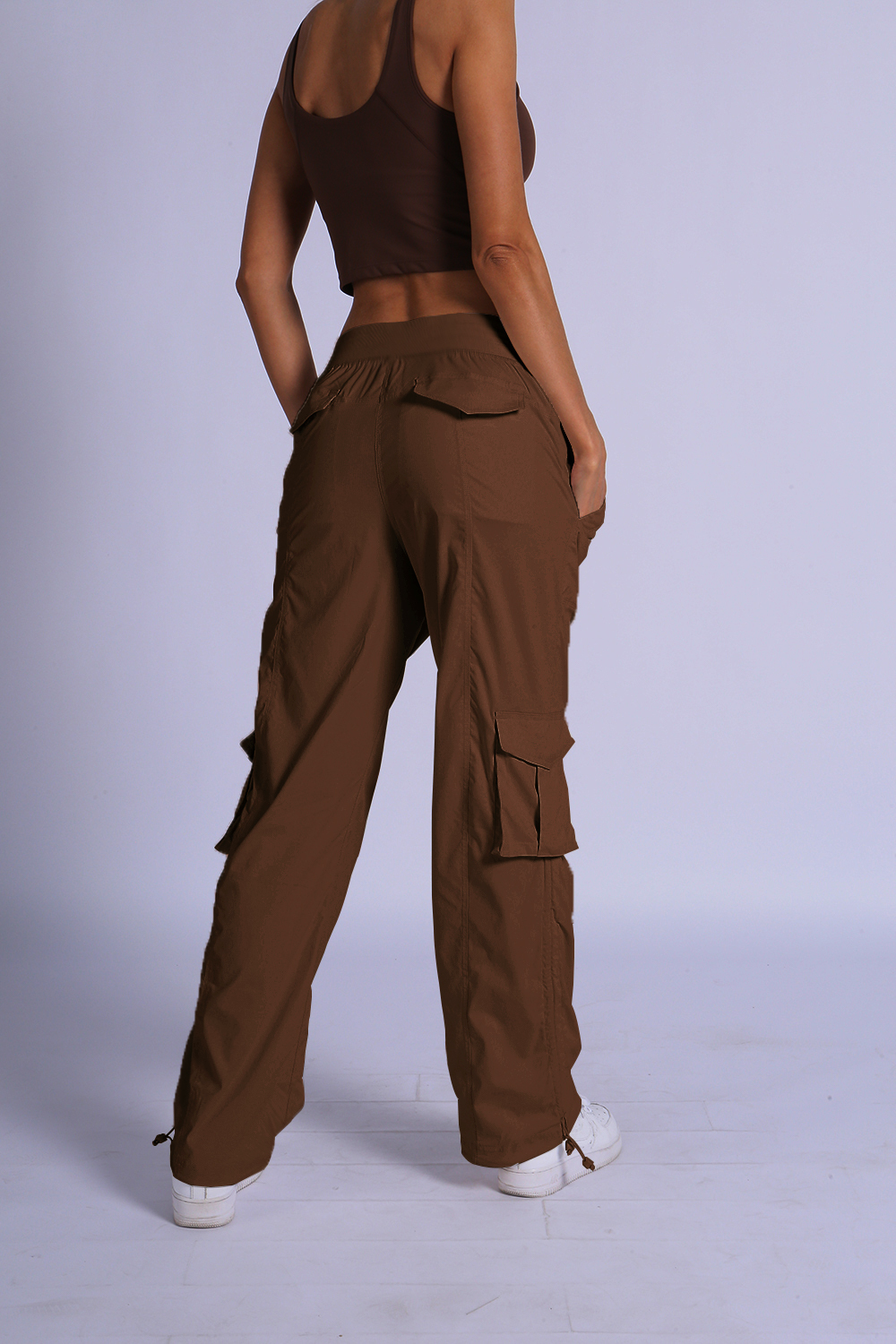 NUCBN® High-density waterproof two-way elastic adjustable loose mid-waist overalls