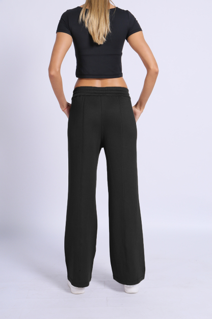 NUCBN® Three-dimensional half-stitched flared pants (ribbed)