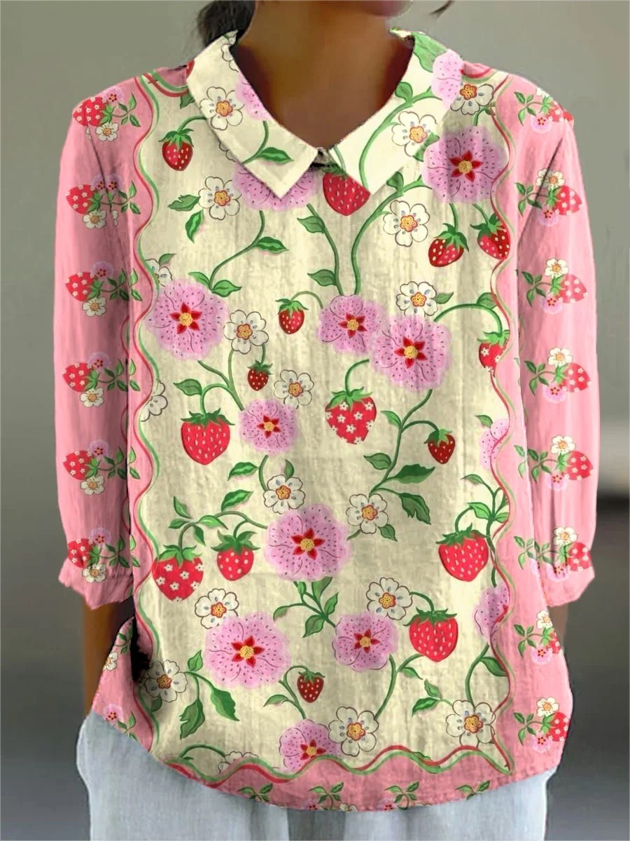 Women's Vintage Abstract Geometry Art Print Casual Cotton And Linen 3/