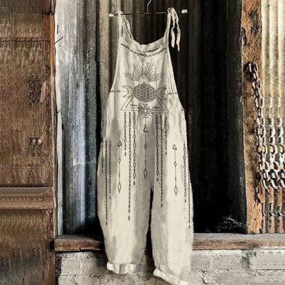 Tribal Stars And Moon Retro Art Print Jumpsuit