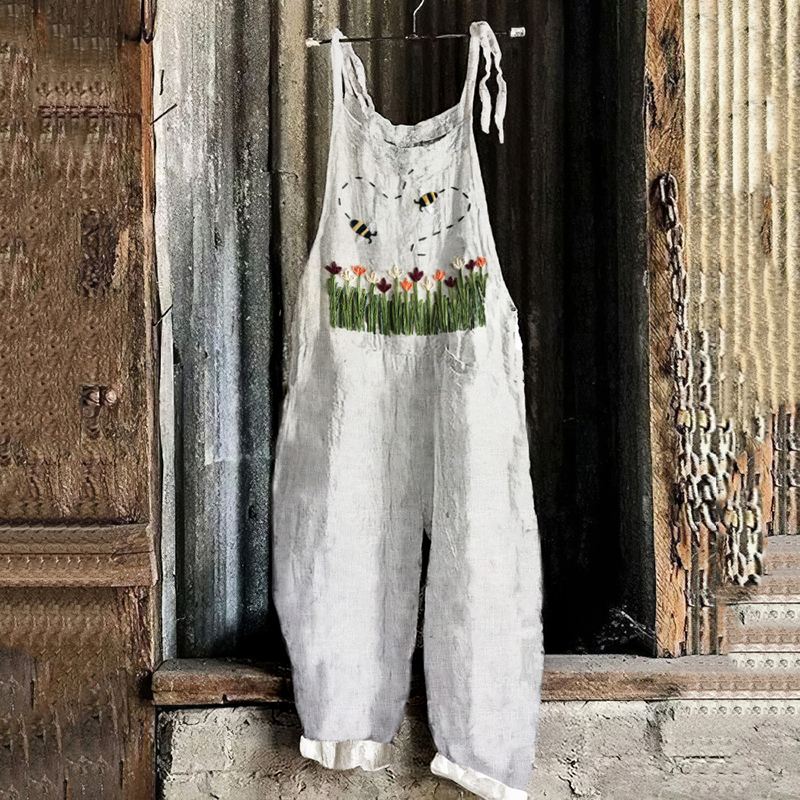 Casual Flying Bees Art Print Jumpsuit