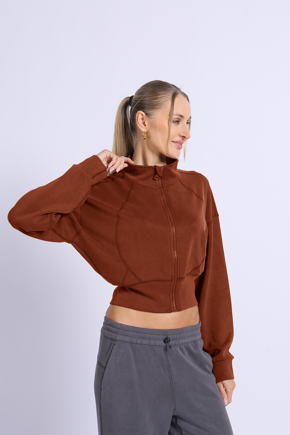 NUCBN® Velvet Series-Modal Fabric Sports Leisure Stand Collar Jacket