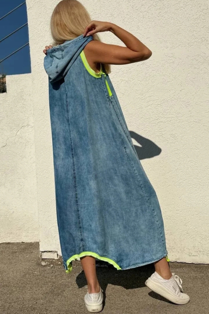 Ladies' Round Neck with Hat Splicing Casual and Loose Fit Dress