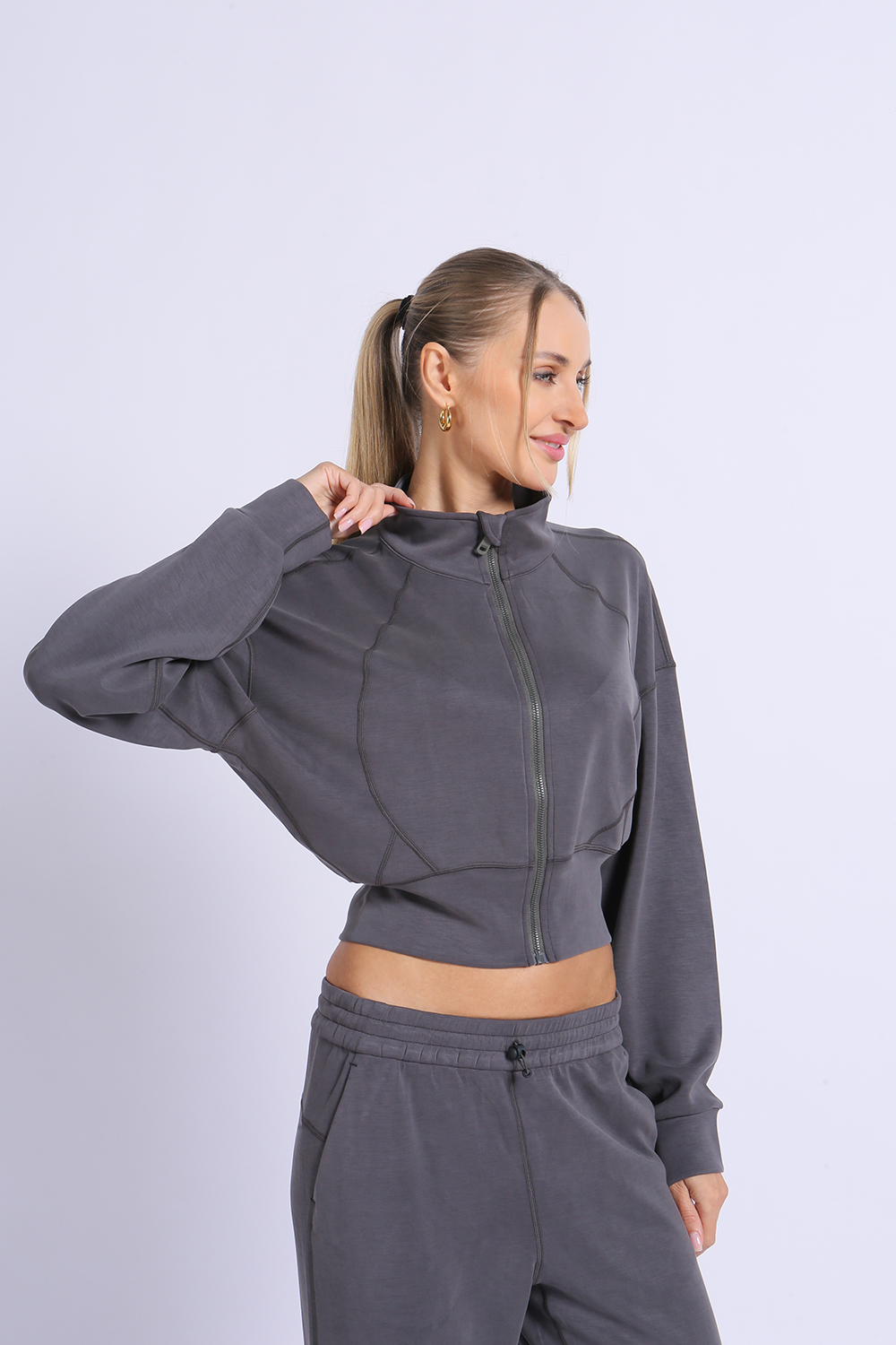 NUCBN® Velvet Series-Modal Fabric Sports Leisure Stand Collar Jacket