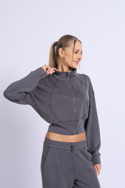 NUCBN® Velvet Series-Modal Fabric Sports Leisure Stand Collar Jacket