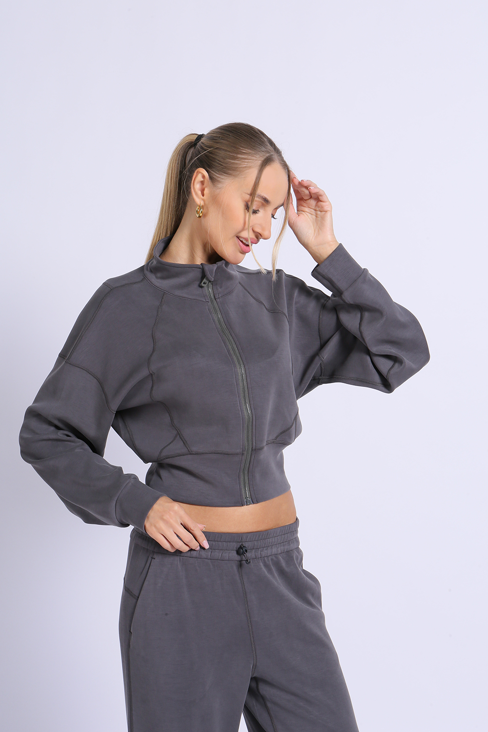 NUCBN® Velvet Series-Modal Fabric Sports Leisure Stand Collar Jacket