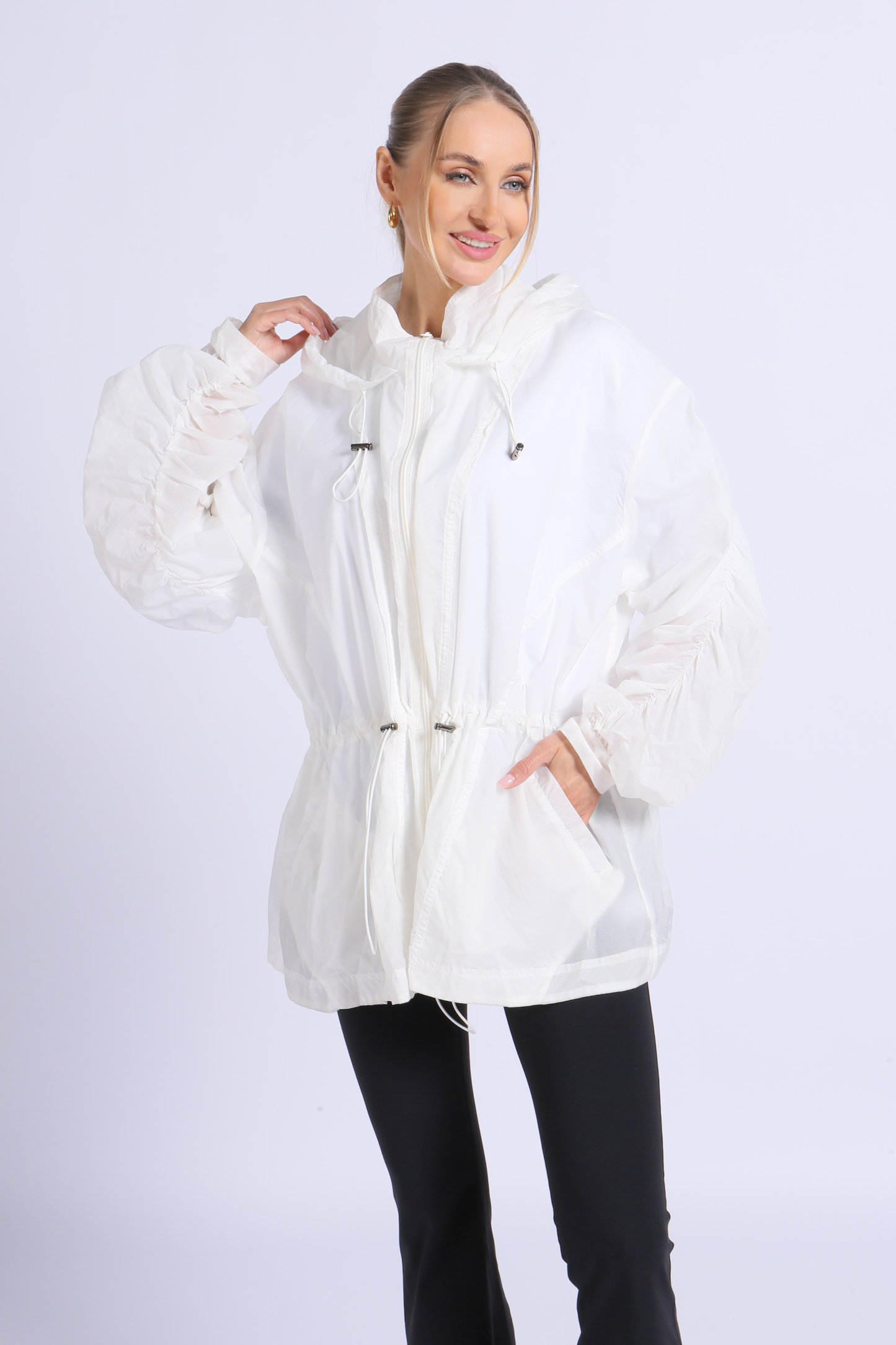 NUCBN® Lightweight translucent sun protection clothing rainproof sun protection clothing outdoor running women's hooded sun protection clothing