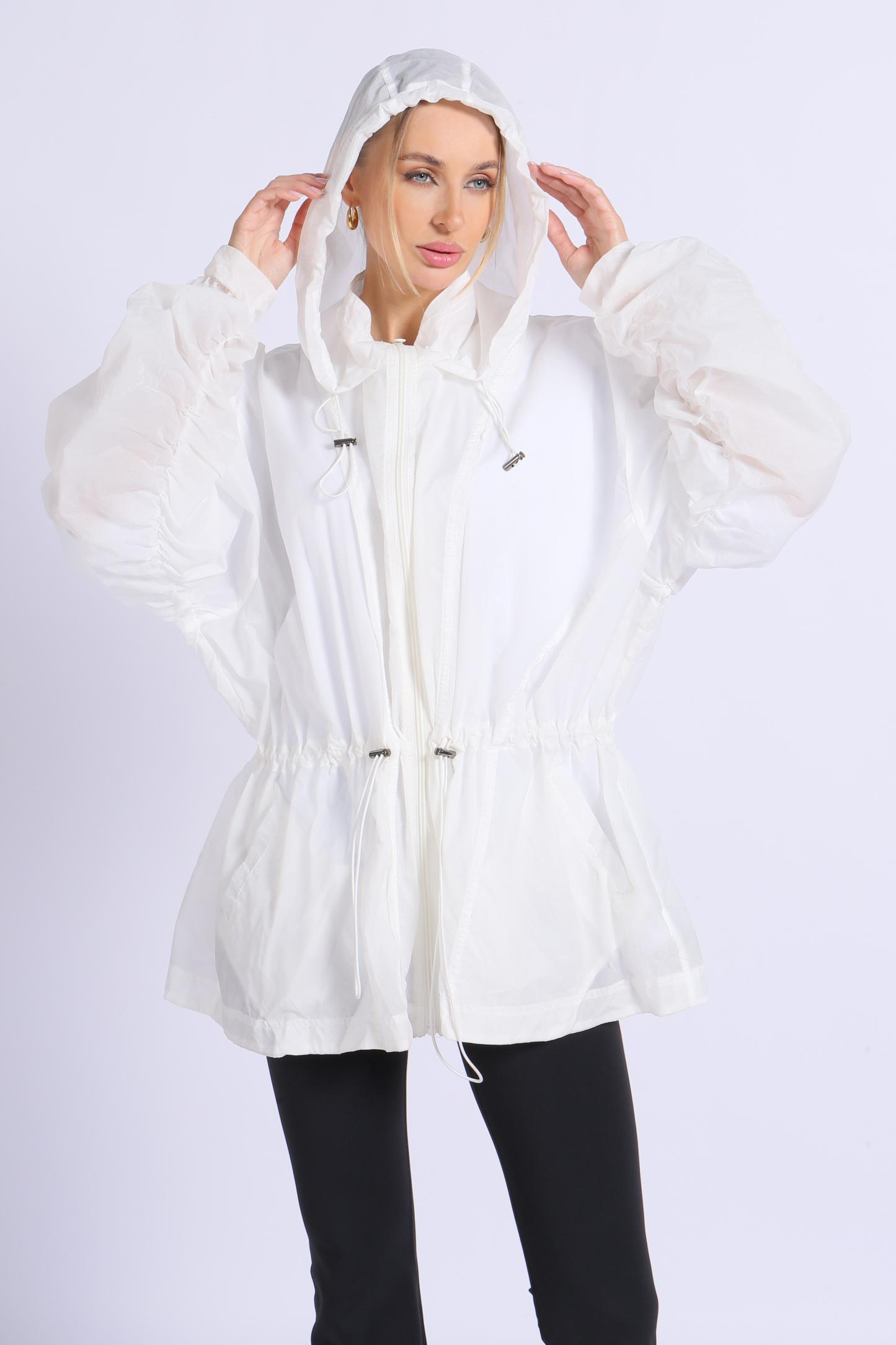 NUCBN® Lightweight translucent sun protection clothing rainproof sun protection clothing outdoor running women's hooded sun protection clothing