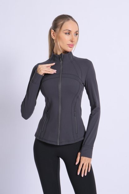 NUCBN® hot-selling sports jacket for women autumn and winter zipper stand collar slim fit sports outdoor long-sleeved yoga jacket