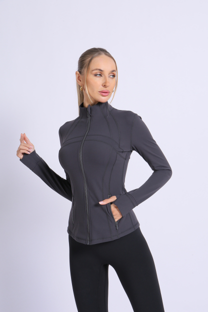 NUCBN® hot-selling sports jacket for women autumn and winter zipper stand collar slim fit sports outdoor long-sleeved yoga jacket