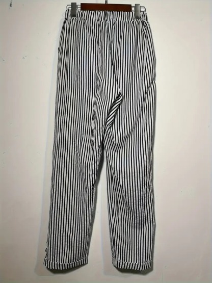 Women's Casual Striped Lace-Up Pants