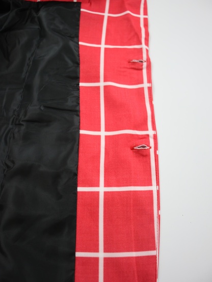 Men's Casual Windowpane Suit, Red & White Checkered Pattern Blazer, British Gentleman Grid Print Jacket, Lightweight Business Style