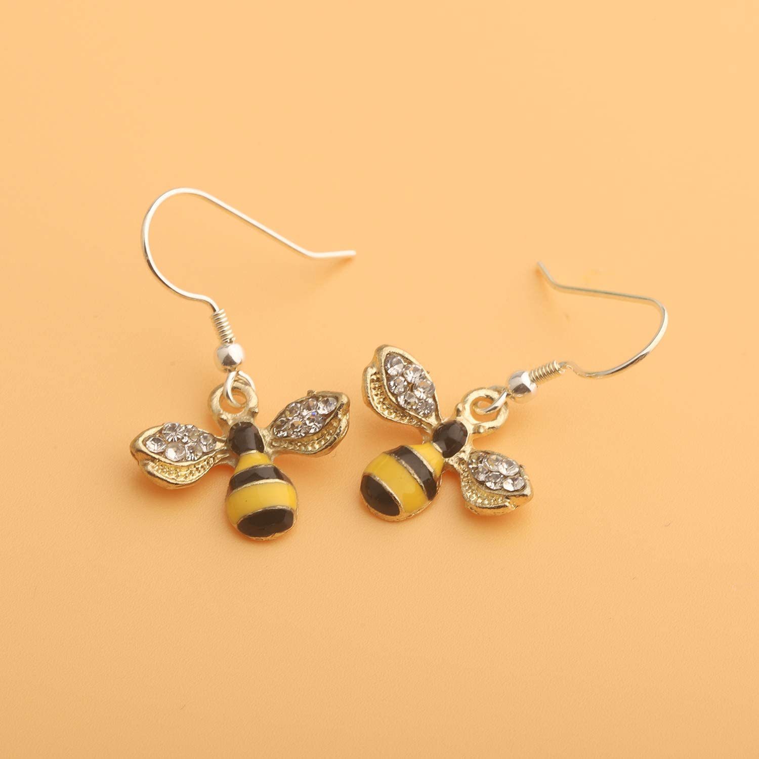 Cute Diamond Inlaid Bee Earrings