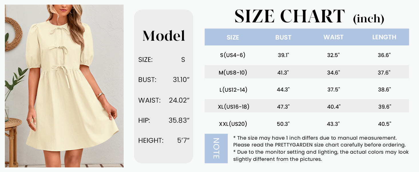 PRETTYGARDEN Summer Mini Dresses For Women 2025