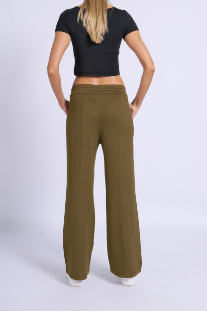 NUCBN® Three-dimensional half-stitched flared pants (ribbed)